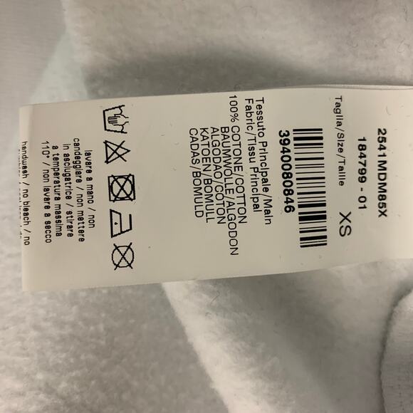 MSGM Size XS White Cotton Rhinestones Crew-Neck Pullover - Picture 6 of 6